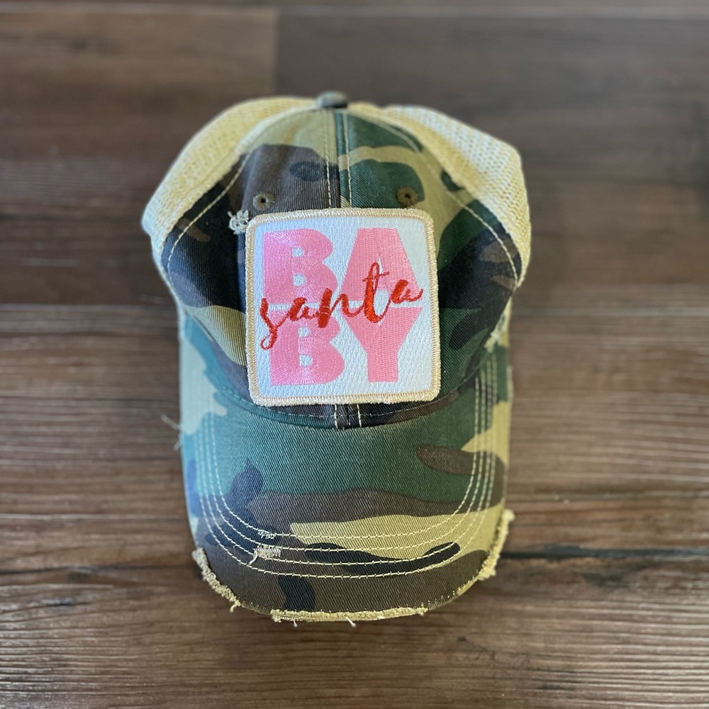 NEW With Tags - Judith March camo Santa Baby cap